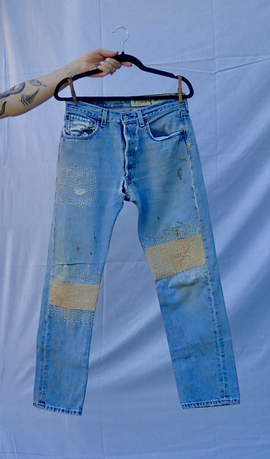 90s Levis Repaired Denim - 31x30