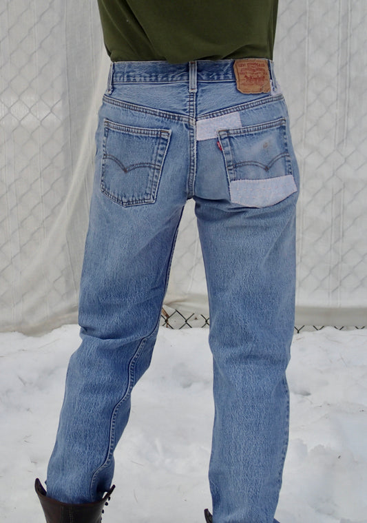 90's Vintage Repaired 501 Levi's - 31x30